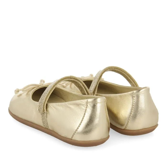 GOLDEN GLITTERY BALLET FLATS WITH BOW EMBELLISHMENT FOR GIRLS AND BOYS ANNSVILLE