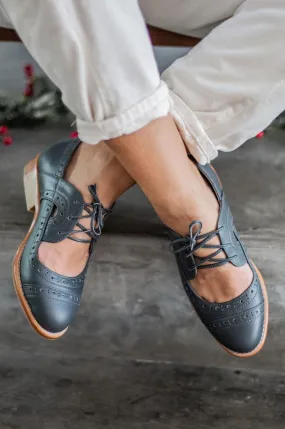 Grey Scandinavian Leather Oxfords