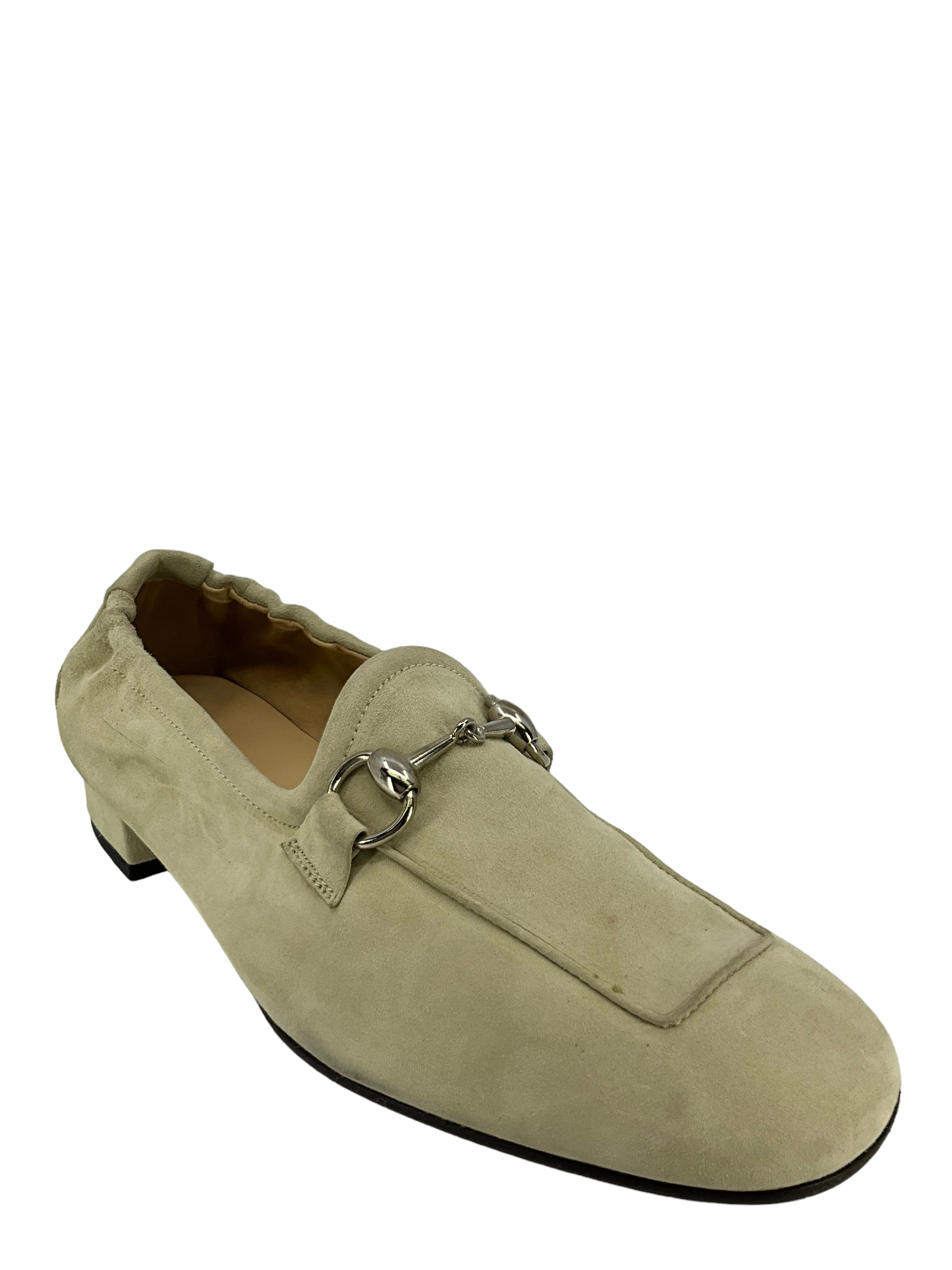 Gucci Beige Suede Loafers - Size 8.5