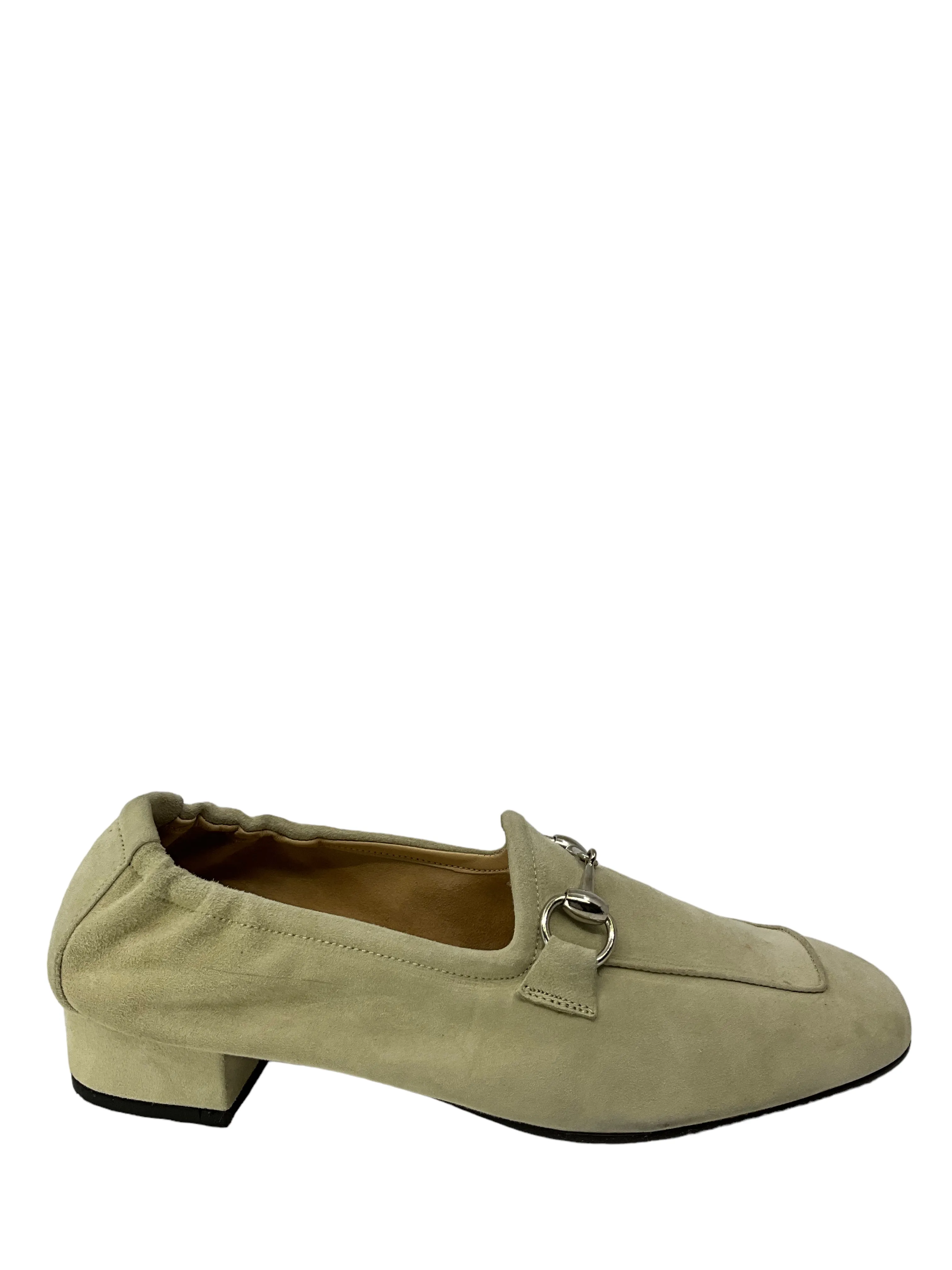 Gucci Beige Suede Loafers - Size 8.5