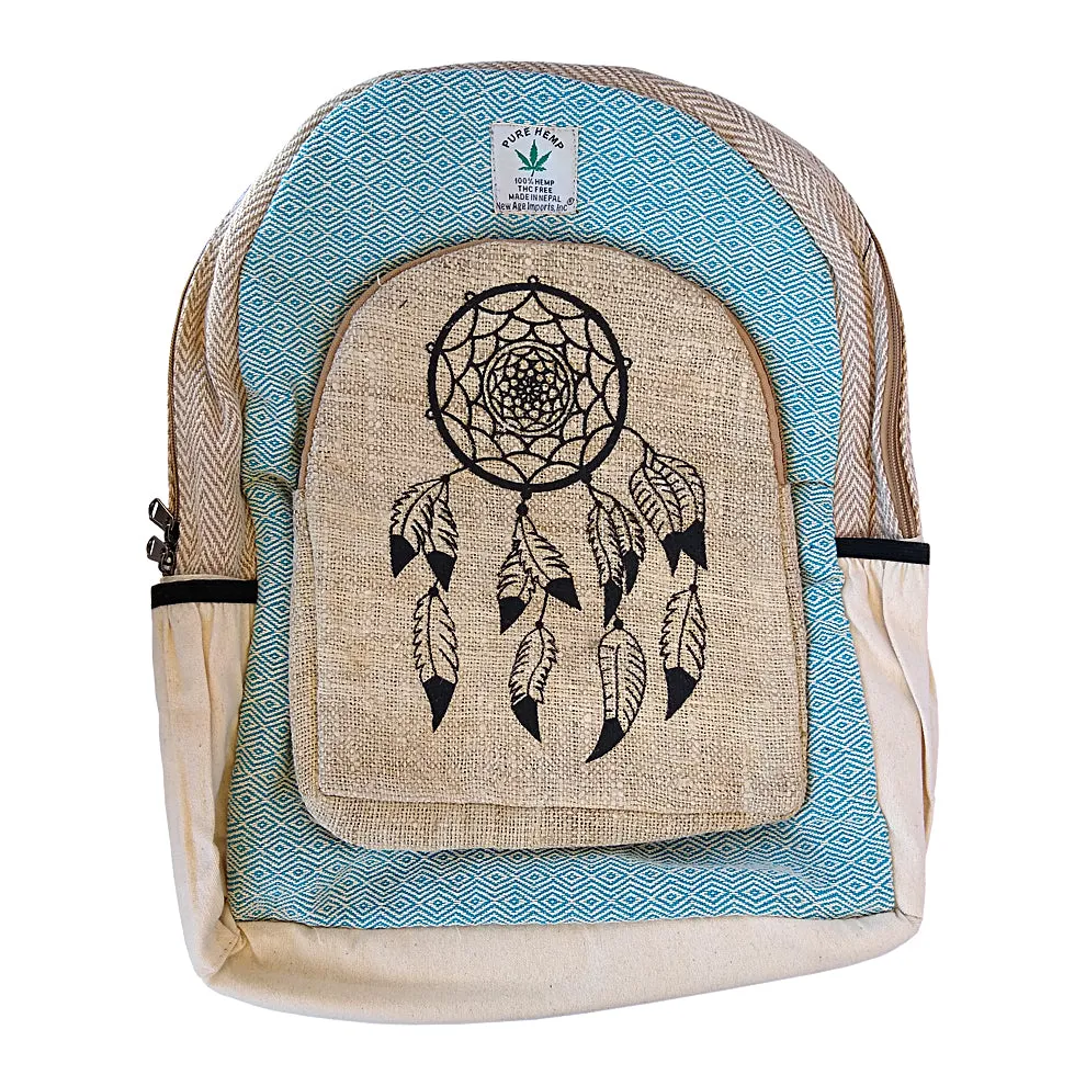 Hemp Dreamcatcher Backpack - Eco-friendly, Sustainable, Handcrafted Backpack.