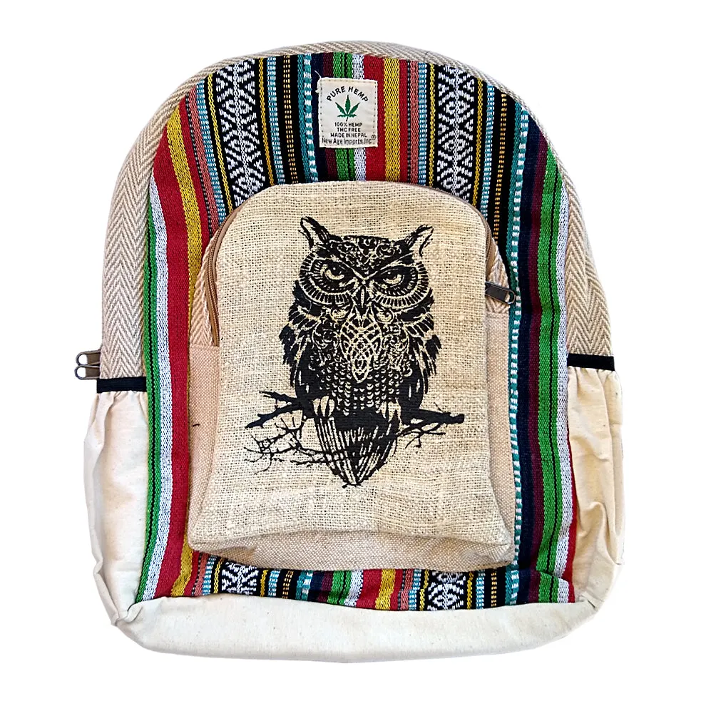 Hemp Owl Backpack - Organic, Sustainable, Eco-Friendly Backpack