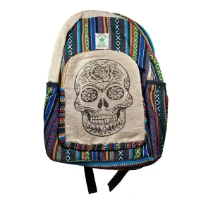 Hemp Skull Rose Backpack