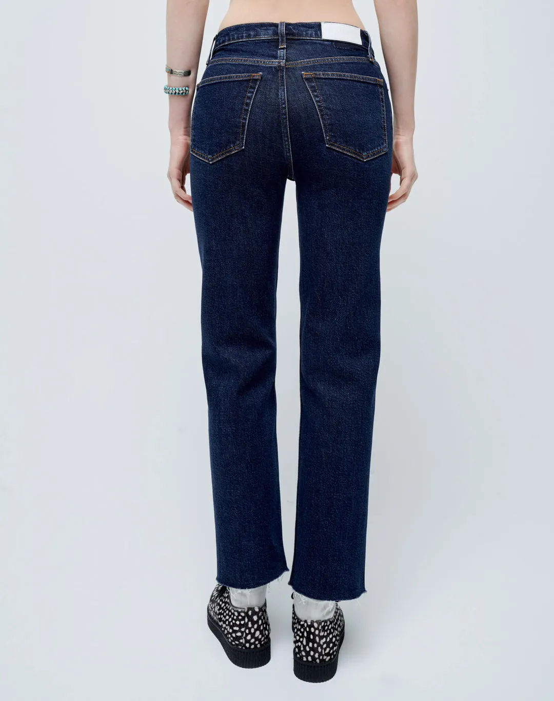 High Rise Stove Pipe jeans with comfort stretch by RE/DONE