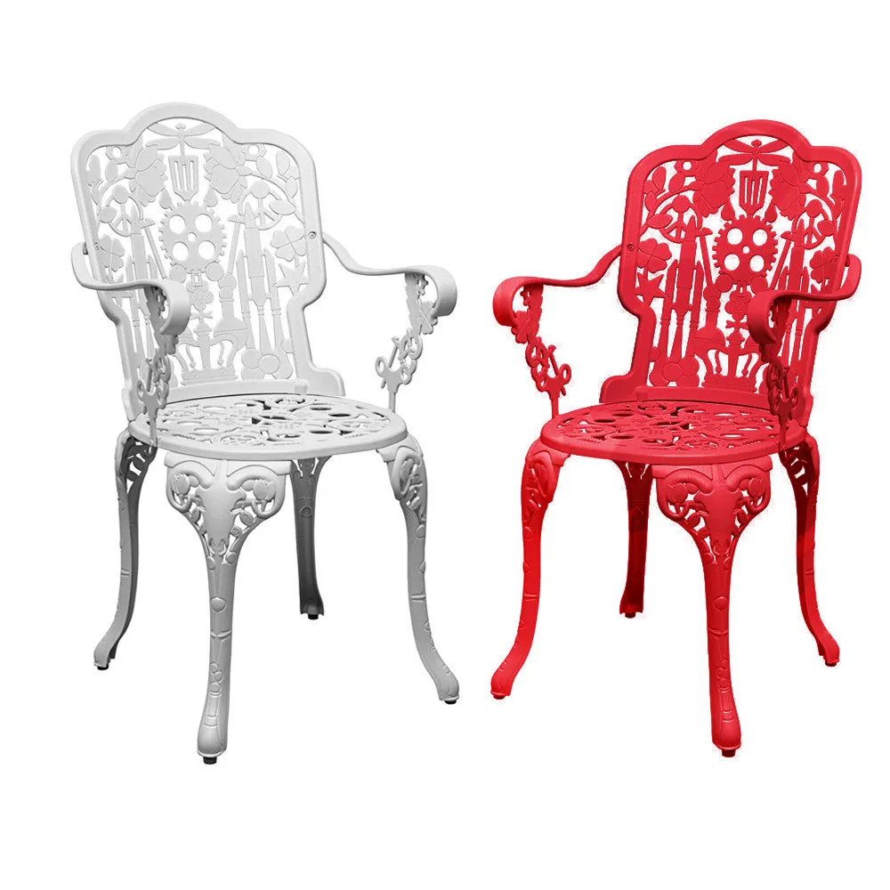 Italian Cast Aluminum Armchairs with Powder Coating