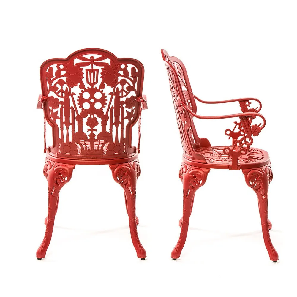 Italian Cast Aluminum Armchairs with Powder Coating