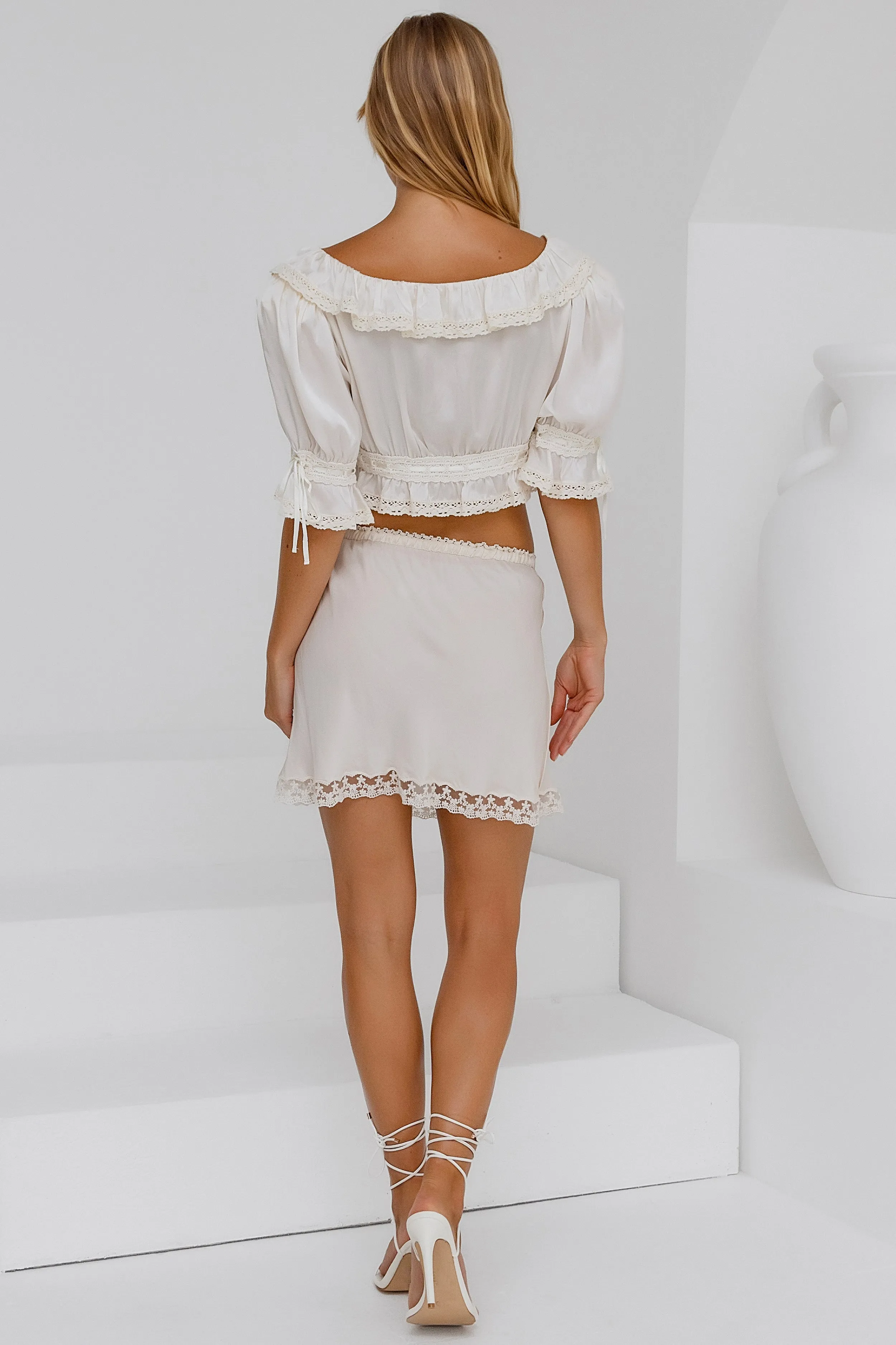 Ivory Bias Slip Skirt