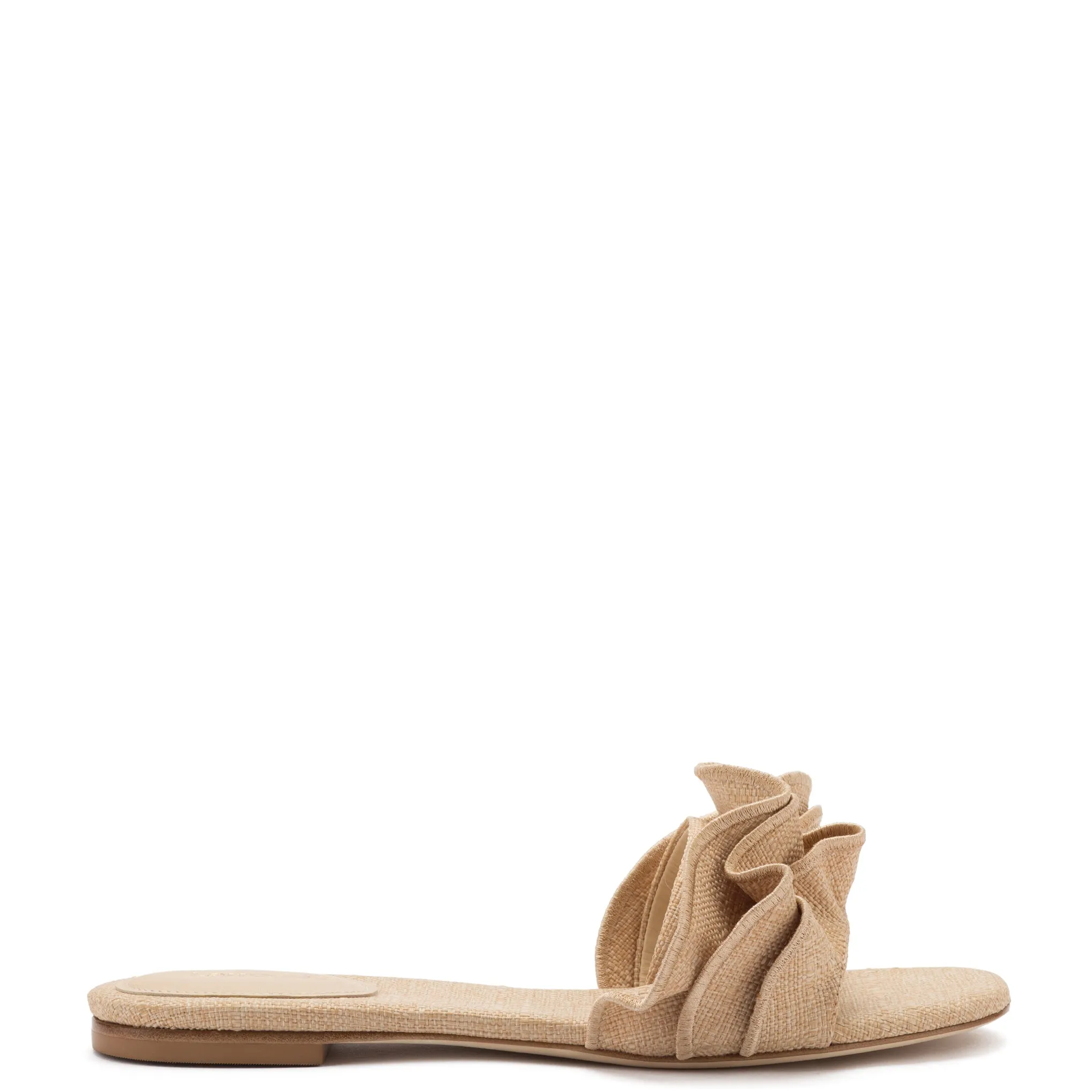 Ivy Beige Raffia Flat Mule