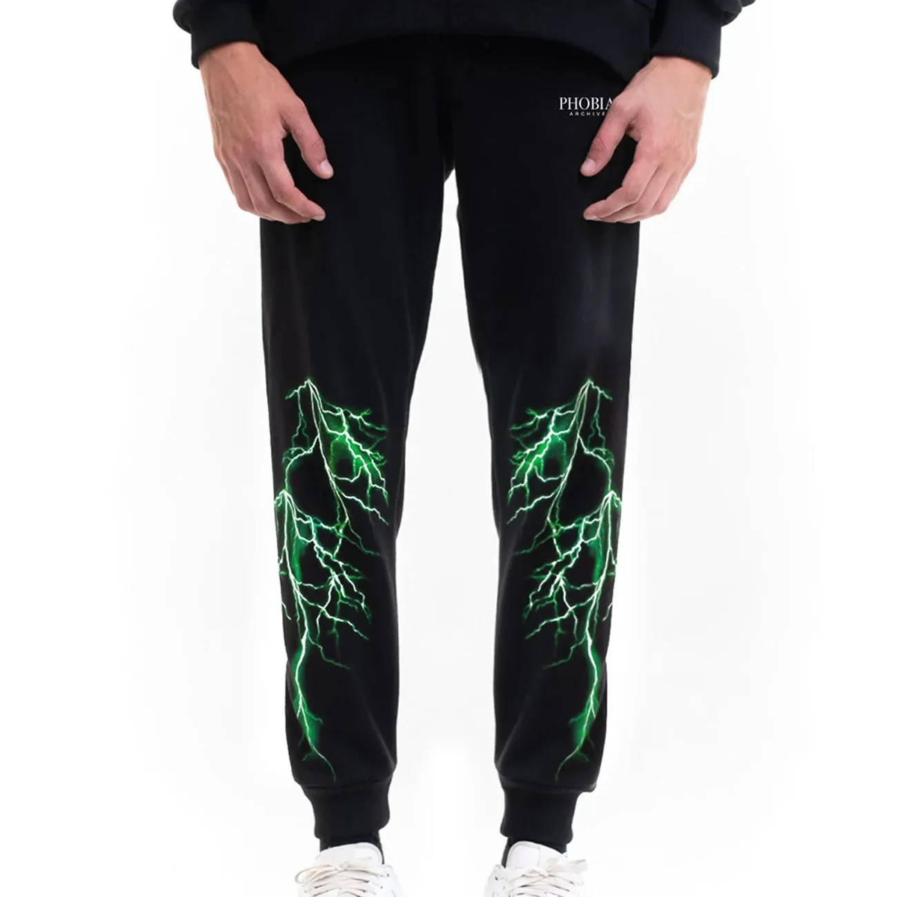 Jogger Uomo Nero with Green Lighting