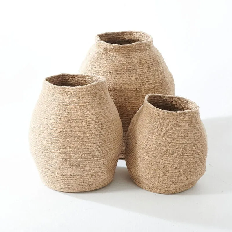 Jute Floor Baskets set of 3: Vaso Variant.