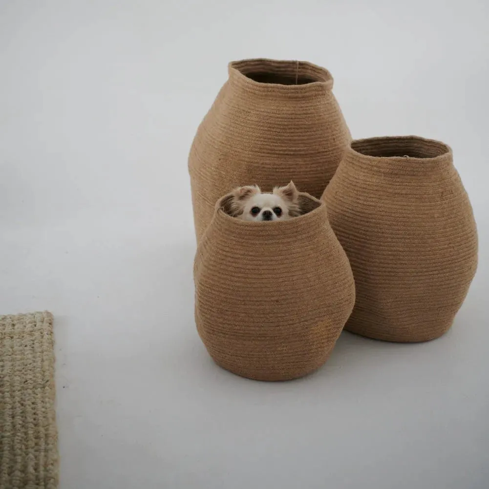 Jute Floor Baskets set of 3: Vaso Variant.