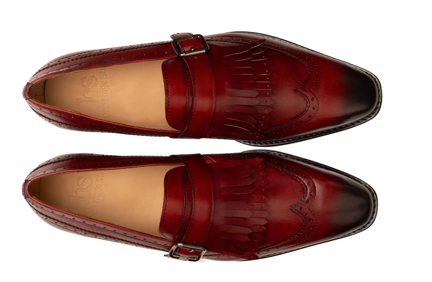 Kiltie Monk Loafer with Buckle Straps