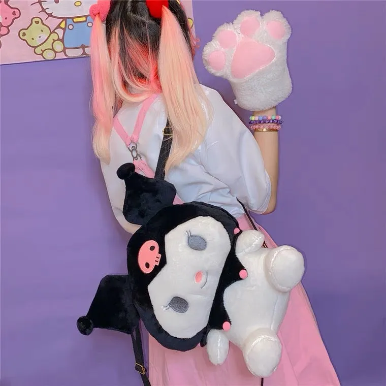 Kuromi Plush Backpack - Japanese Cute Cartoon - BY70118