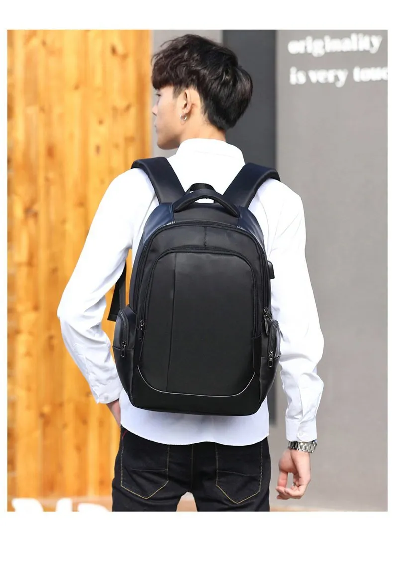 Large Waterproof Laptop Travel Backpack 14'' 15.6'' Black Unisex