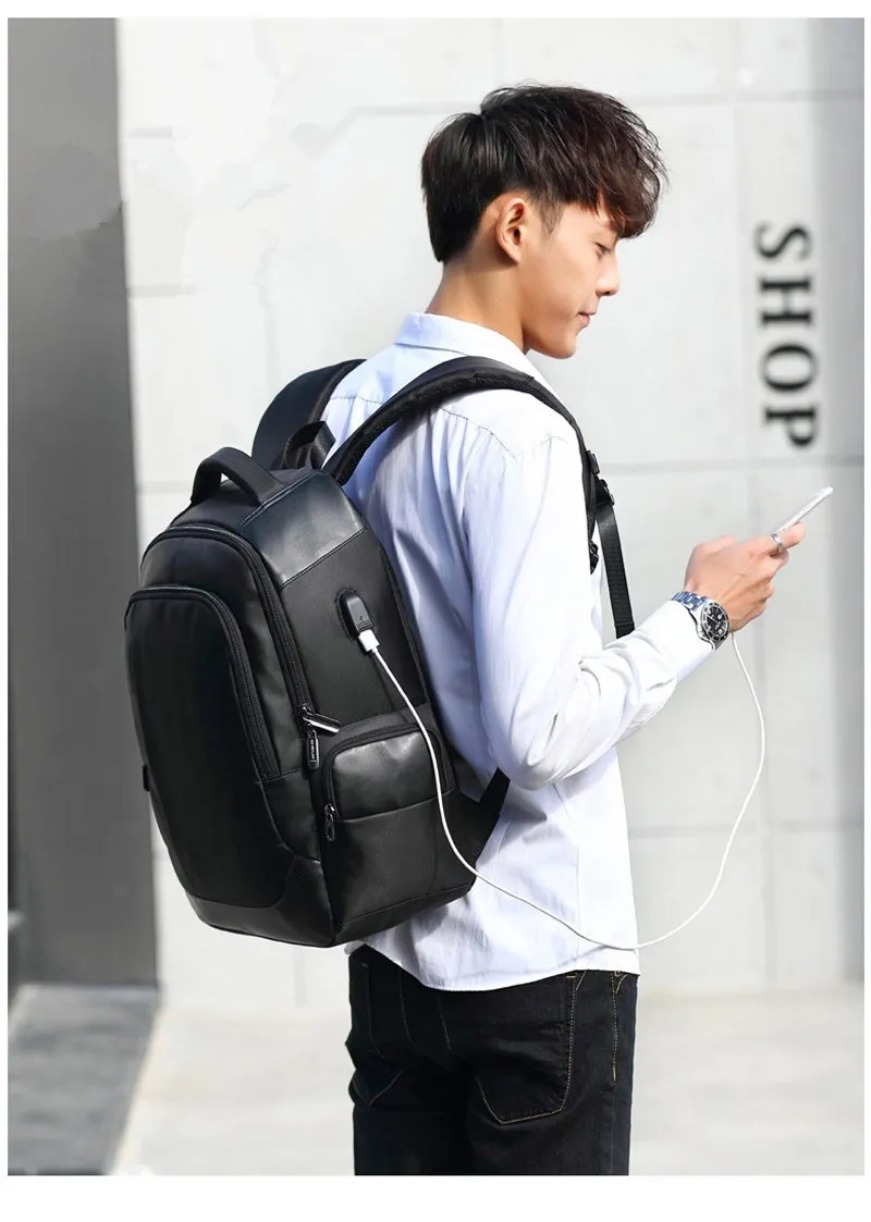 Large Waterproof Laptop Travel Backpack 14'' 15.6'' Black Unisex