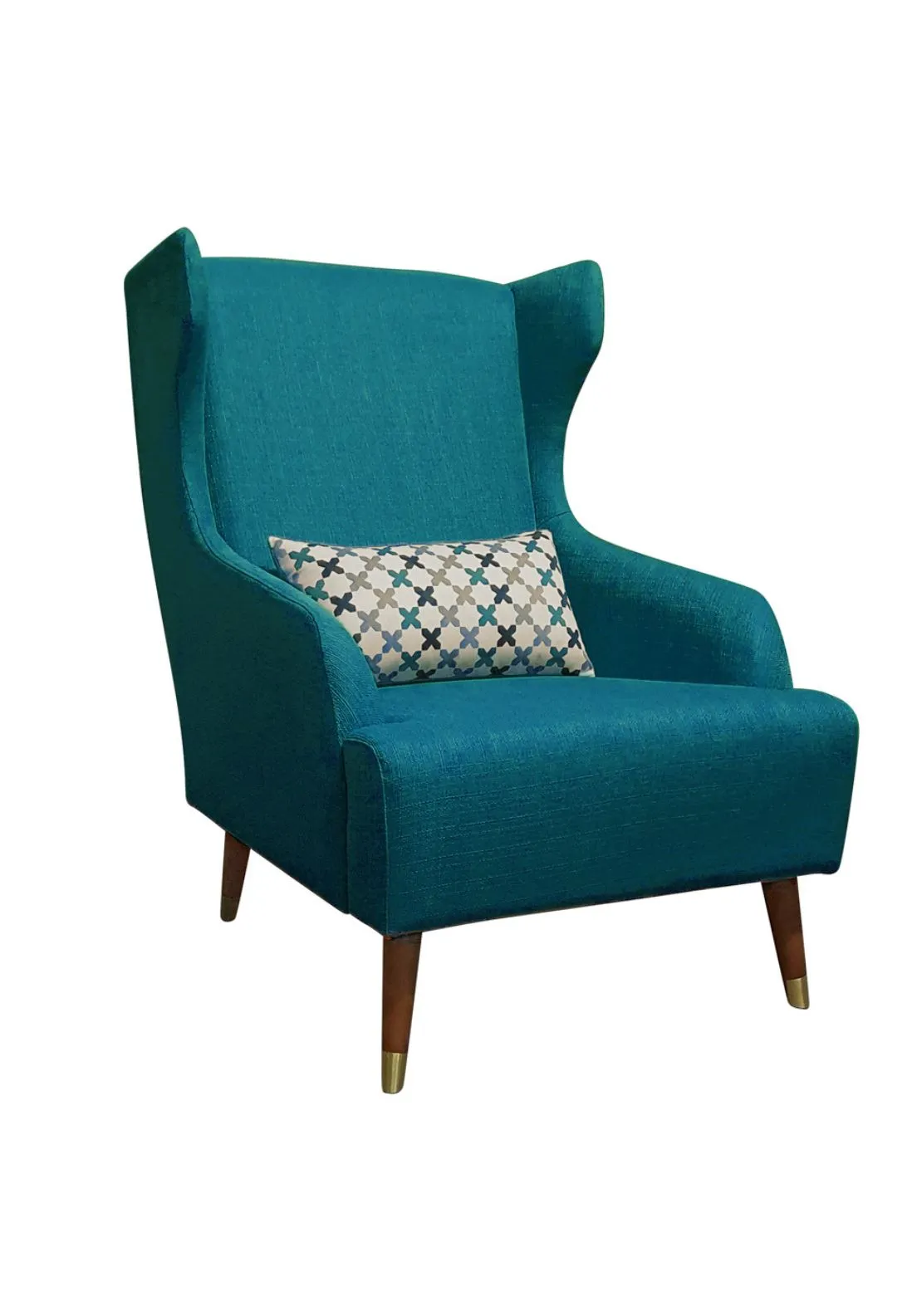 Lauren Blue High Back Chair with Cushion