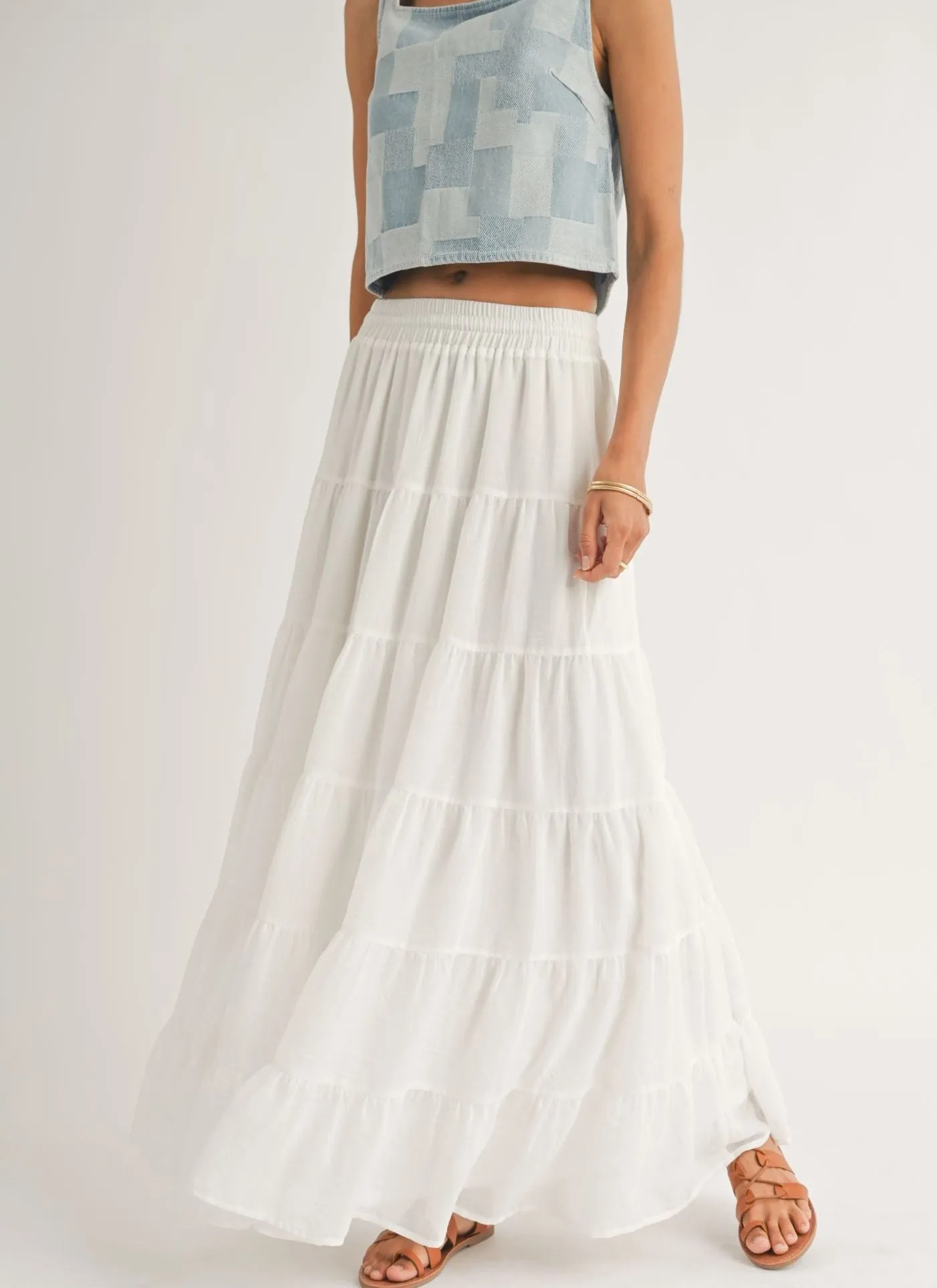 Maxi Skirt with Coastal Tiered Design