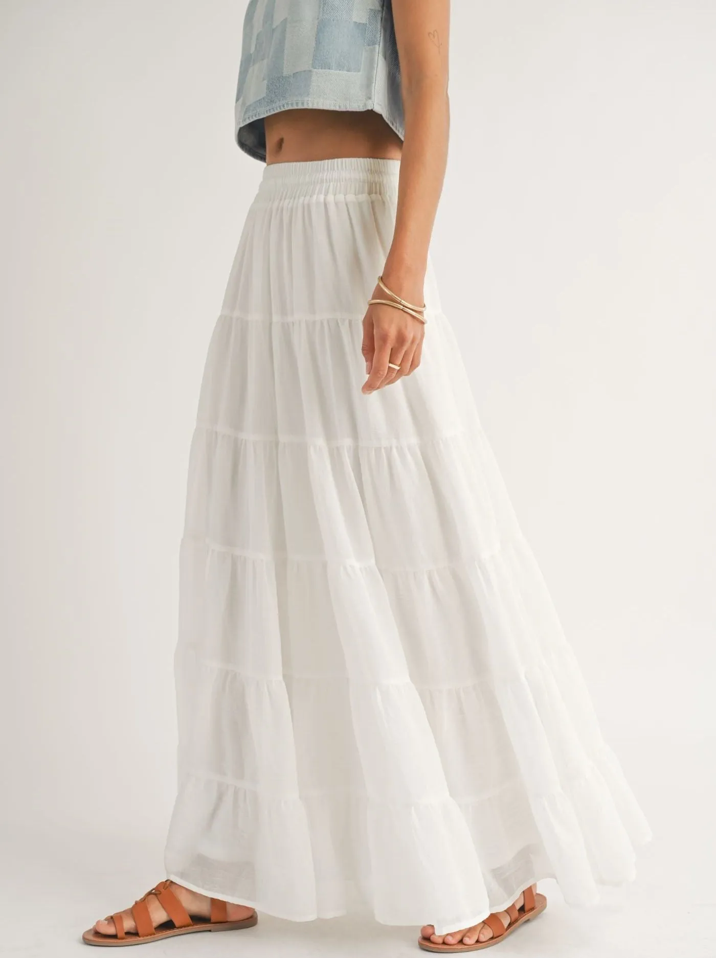 Maxi Skirt with Coastal Tiered Design