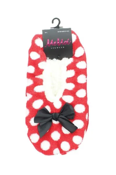 MeMoi Polka Fluff Low Cut Slippers