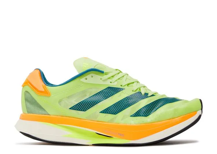 Men's Adidas Adizero Adios Pro 2 - Pulse Lime/Real Teal/Flash Orange - Size 12 D Medium