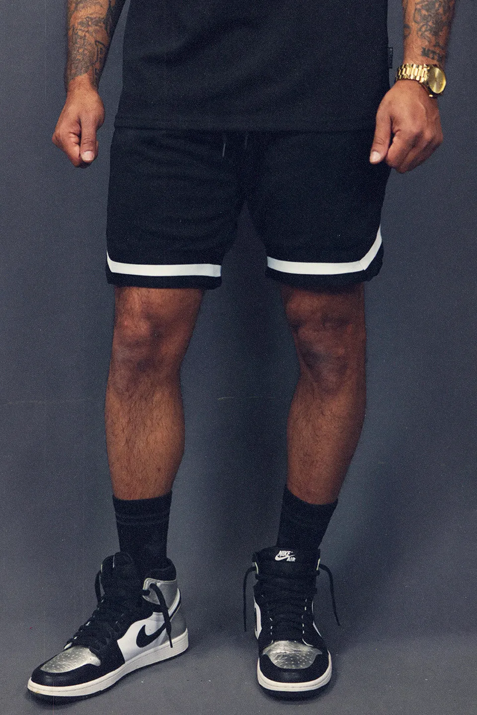 Men's Basketball Shorts Brooklyn Retro Black Mesh