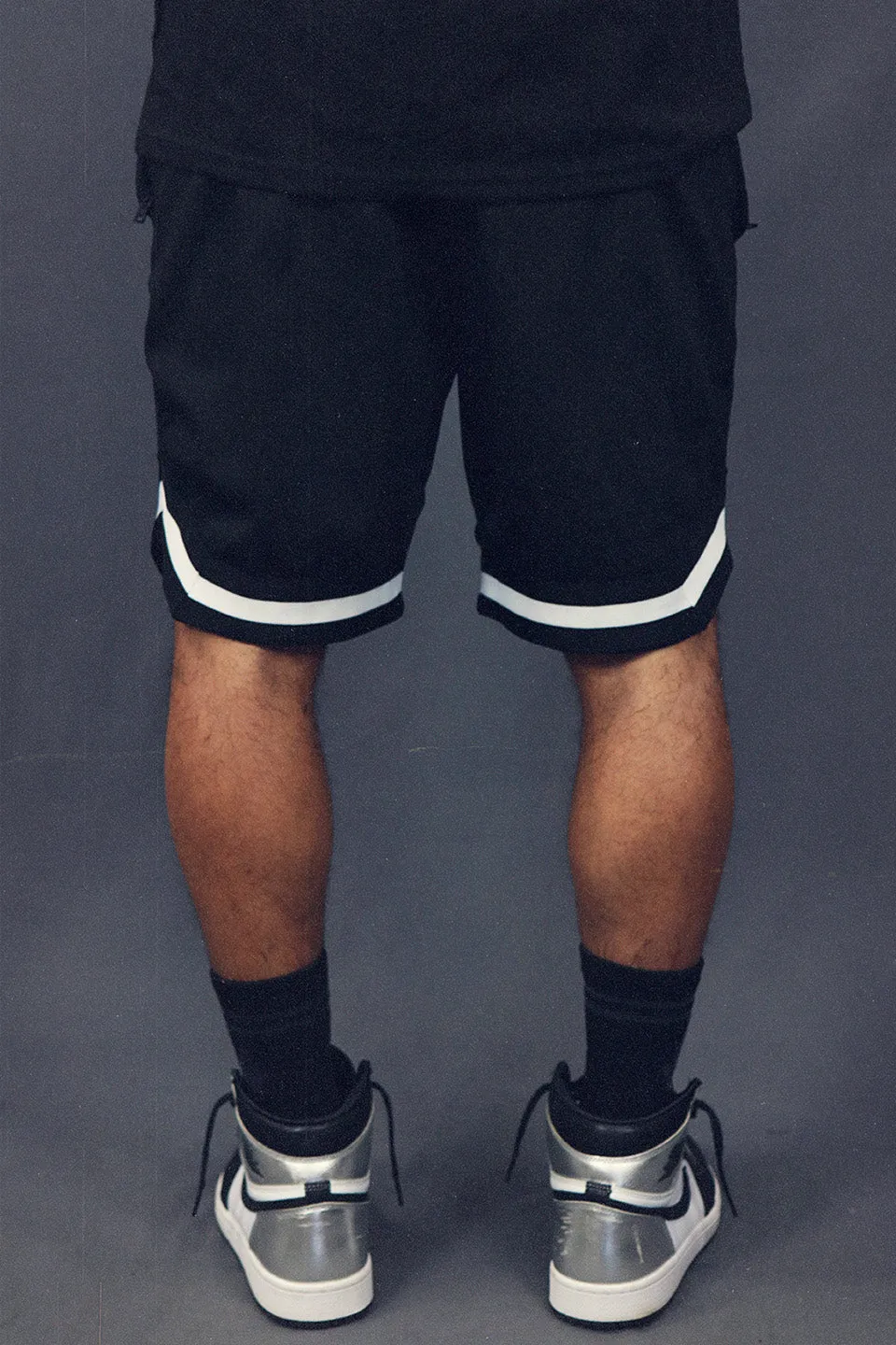 Men's Basketball Shorts Brooklyn Retro Black Mesh