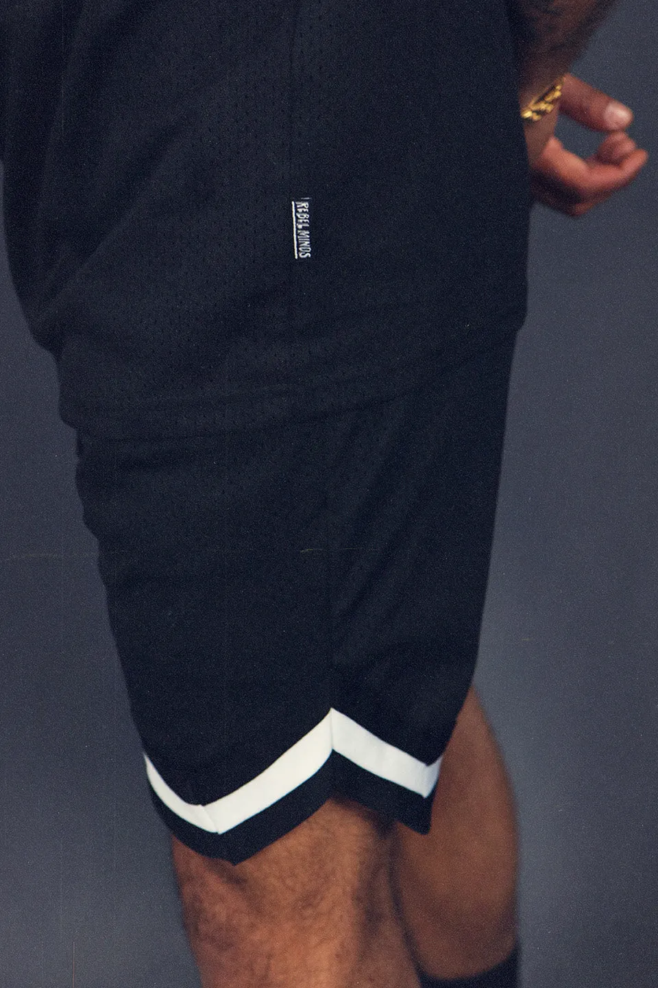 Men's Basketball Shorts Brooklyn Retro Black Mesh