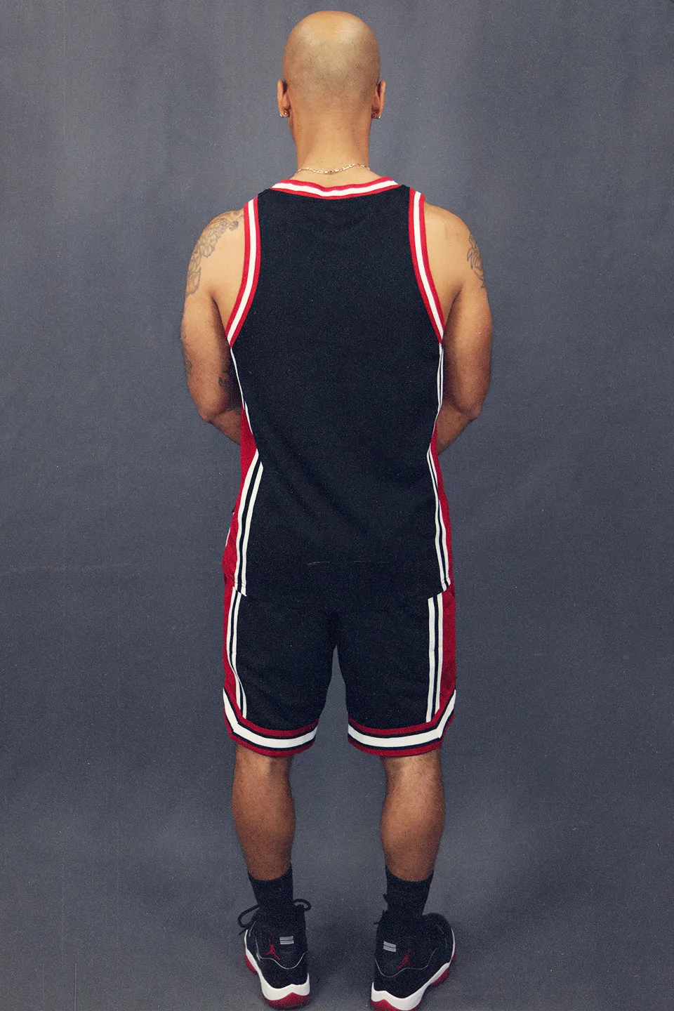 Men's Basketball Workout Shorts Chicago Retro Mesh Black