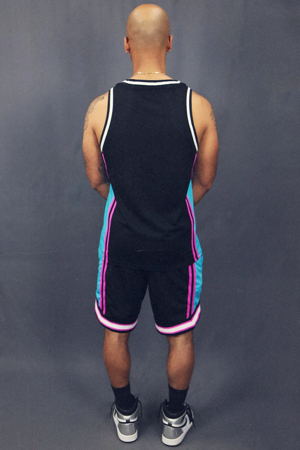 Men's Miami Black Mesh Tank Top Sleeveless Basketball Shirt Muscle Workout.