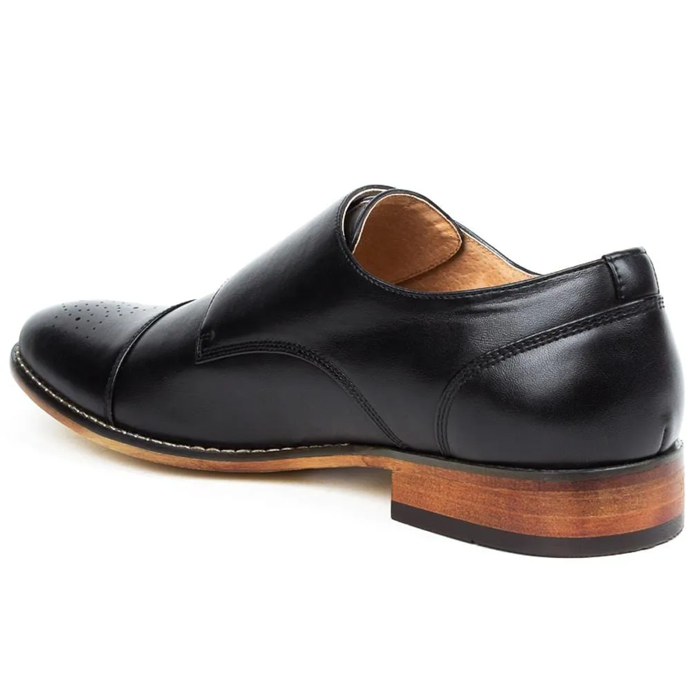 Men's Monk Strap Cap Brogue Loafer Dress Shoes