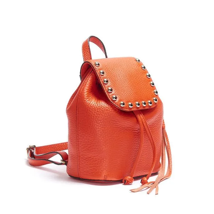 micro unlined backpack woman poppy gold with studs