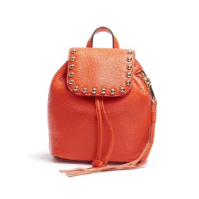 micro unlined backpack woman poppy gold with studs