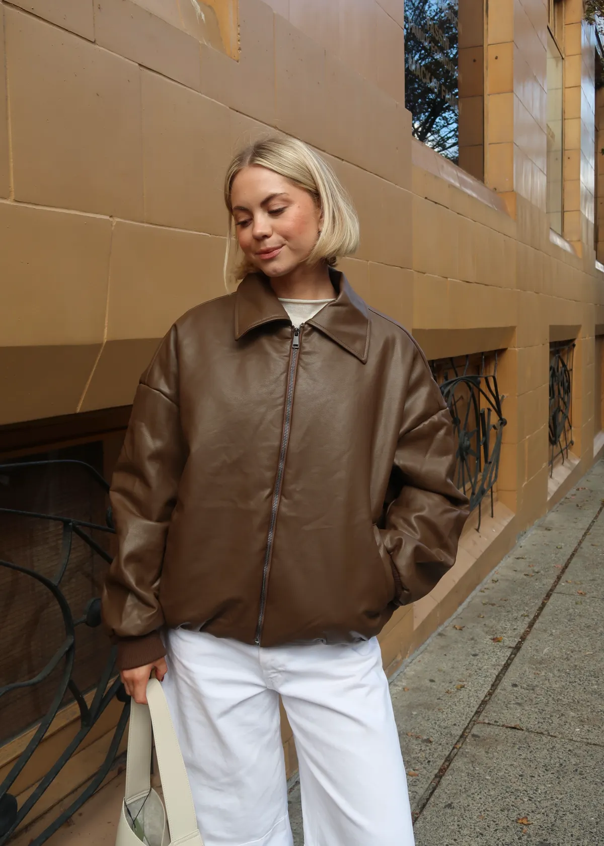 Miriam Faux Leather Bomber