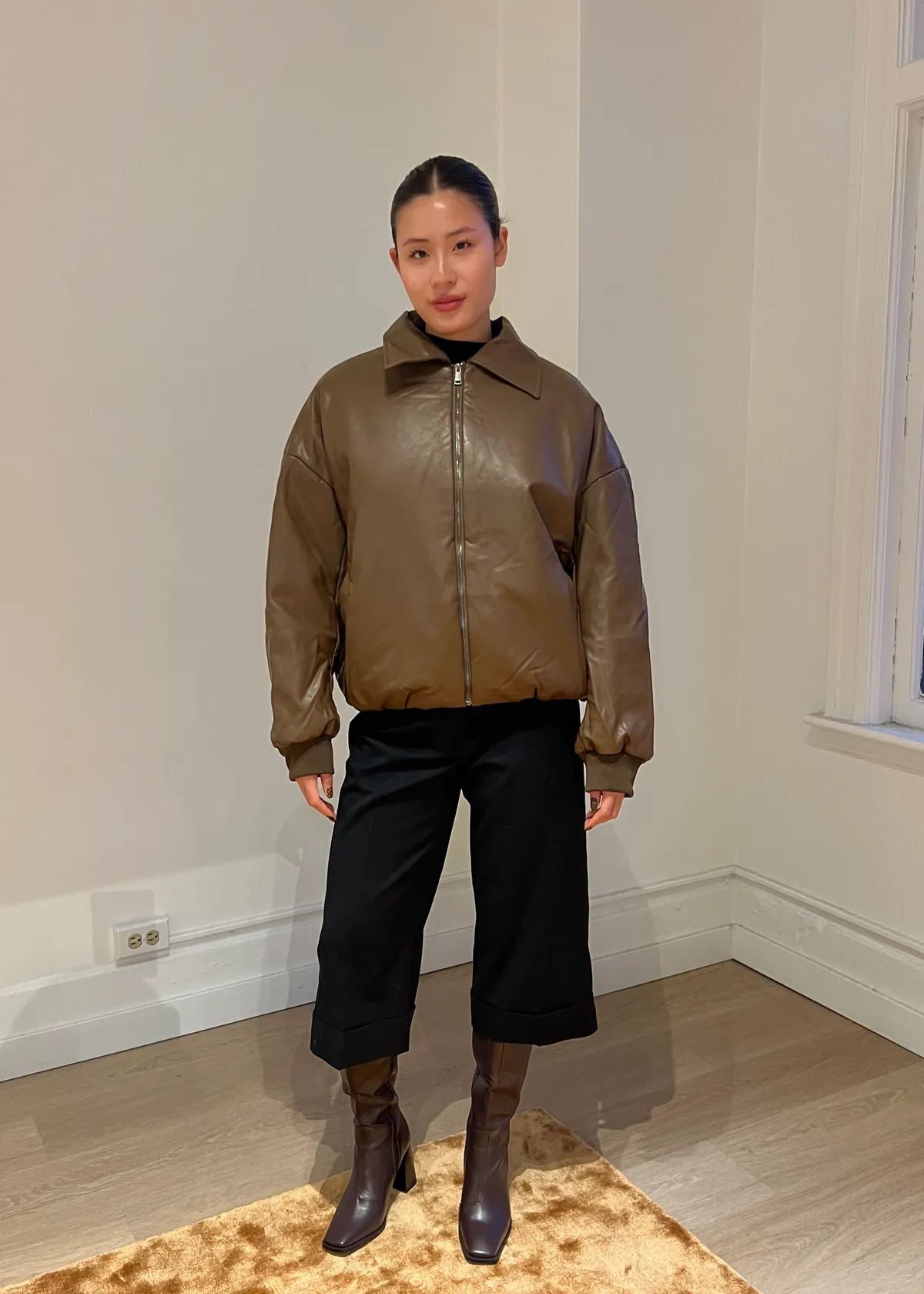 Miriam Faux Leather Bomber