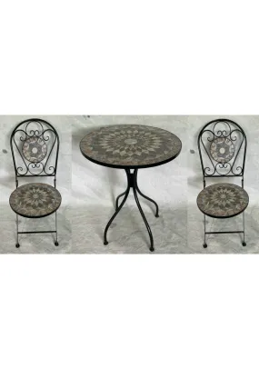 Mosaic Outdoor Furniture Set - 3-Piece Grey