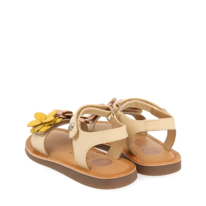 MULTICOLOR LEATHER SANDALS WITH FLOWER EMBELLISHMENT FOR GIRL AND BOY SHEGAN