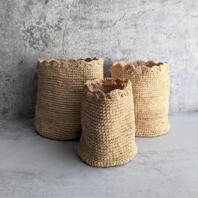 Natural Raffia Nesting Storage Baskets