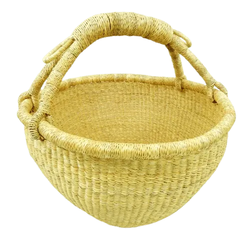 Natural Woven Bolga Basket for Sale - Handcrafted African Basket