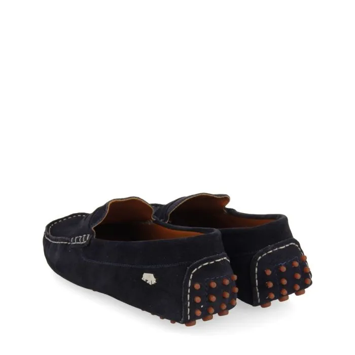 NAVY BLUE LEATHER LOAFERS FOR MEN TARPON