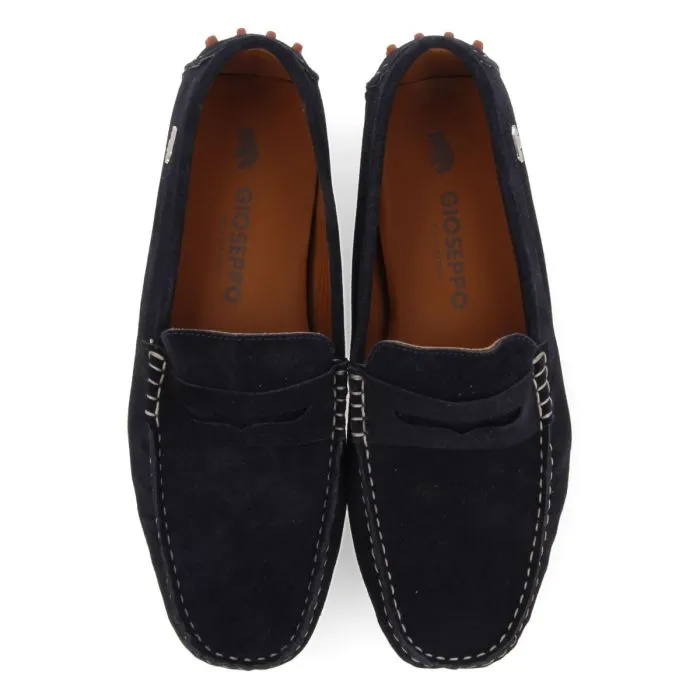 NAVY BLUE LEATHER LOAFERS FOR MEN TARPON