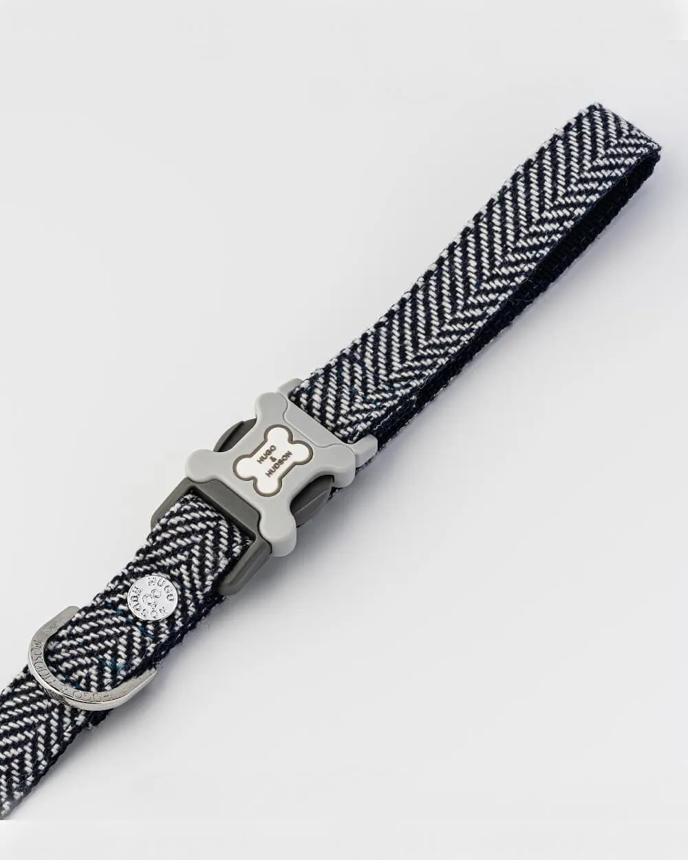 Navy Herringbone Tweed Dog Leash