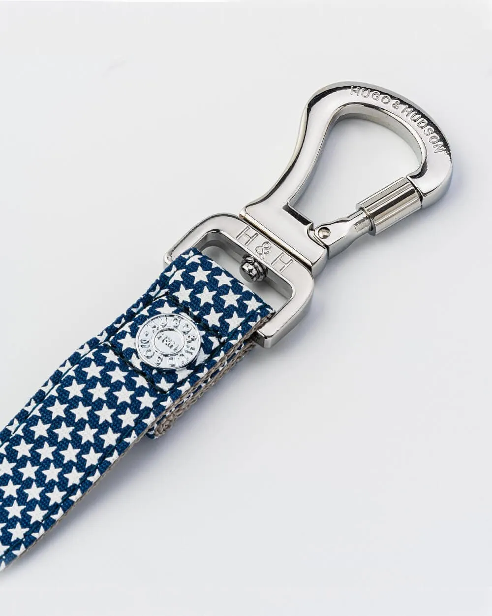 Navy Star Fabric Dog Lead