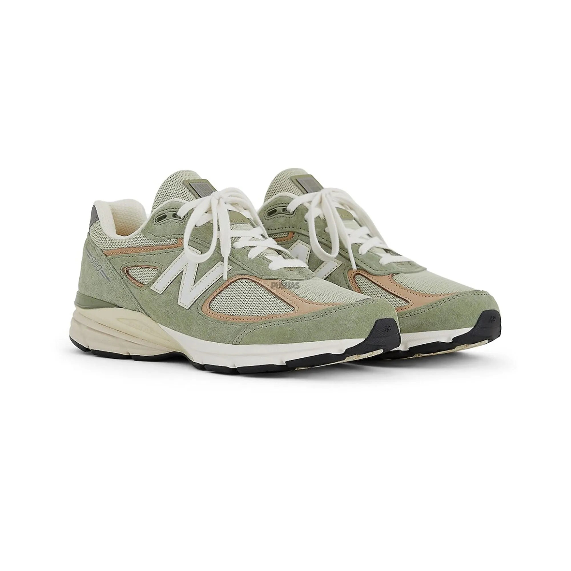 New Balance Teddy Santis collaboration 990v4 sneakers 'Olive Incense' made in USA 2023- Google SEO result.