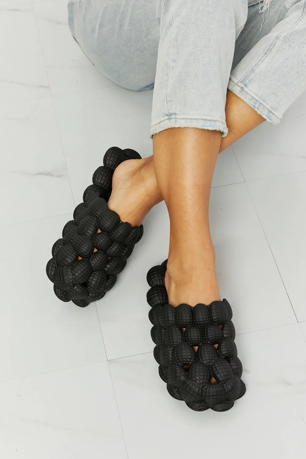 Nook Joi Black Bubble Slides - Shop Now!