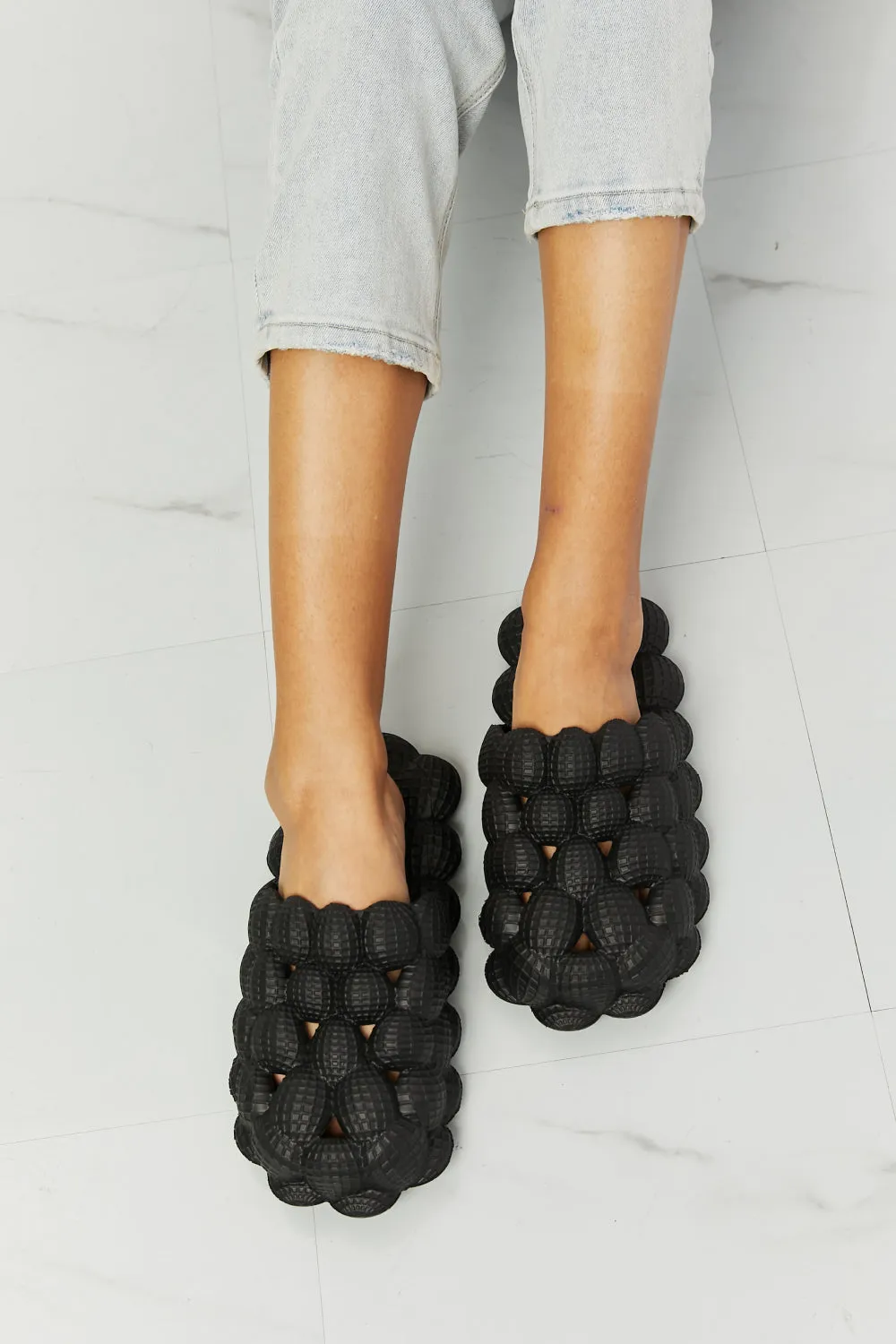 Nook Joi Black Bubble Slides - Shop Now!