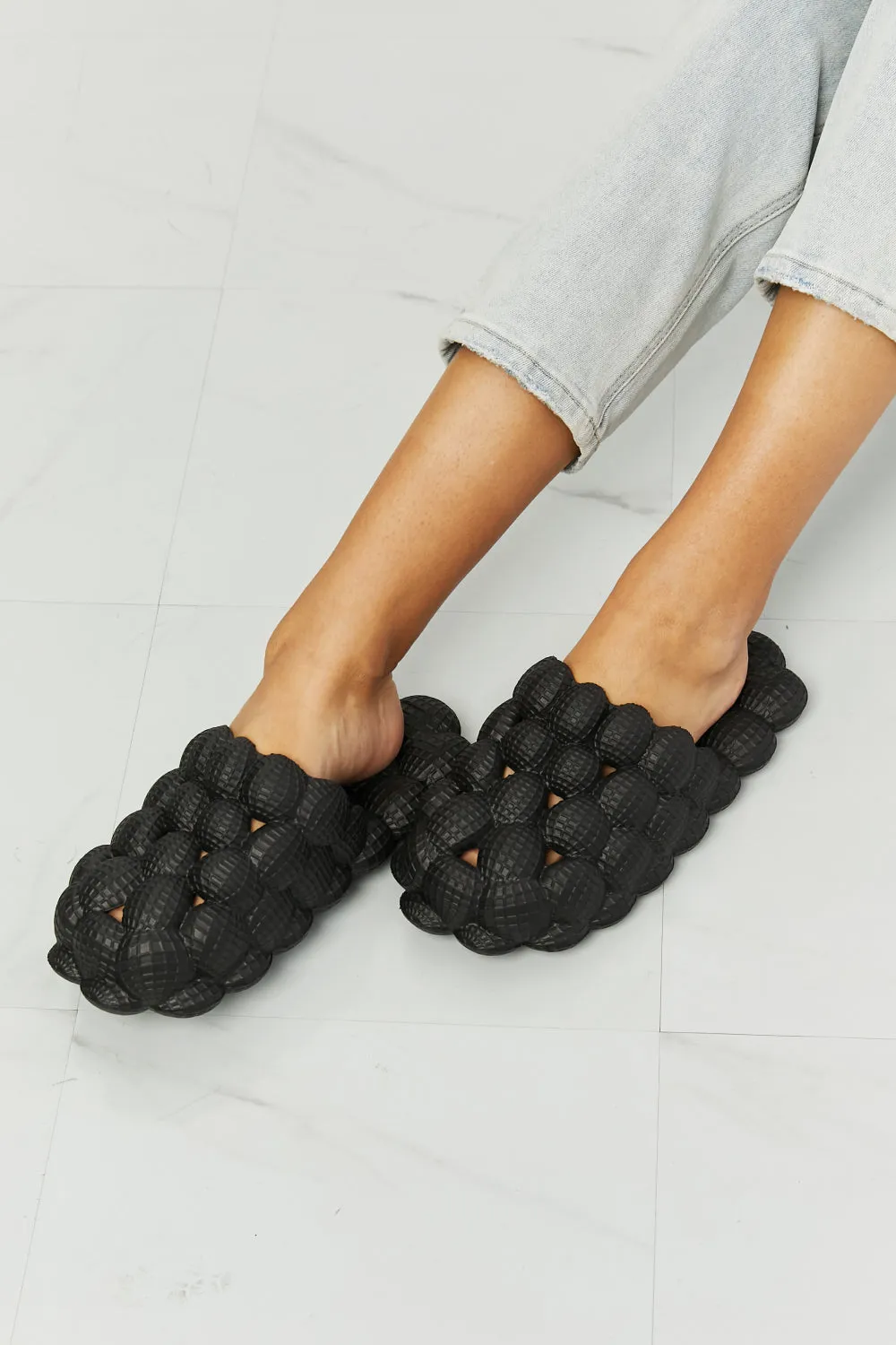 Nook Joi Black Bubble Slides - Shop Now!