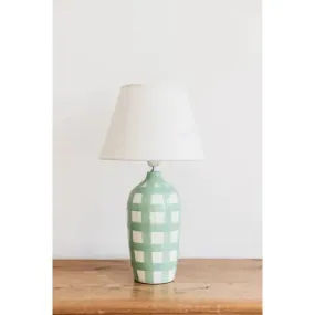 Noss & Co Green Gingham Lamp