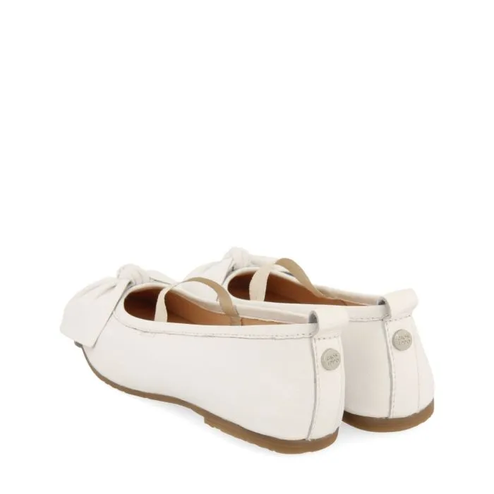 OFF-WHITE SKIN BALLET FLATS WITH BOW FOR GIRL AND BOY TUDY