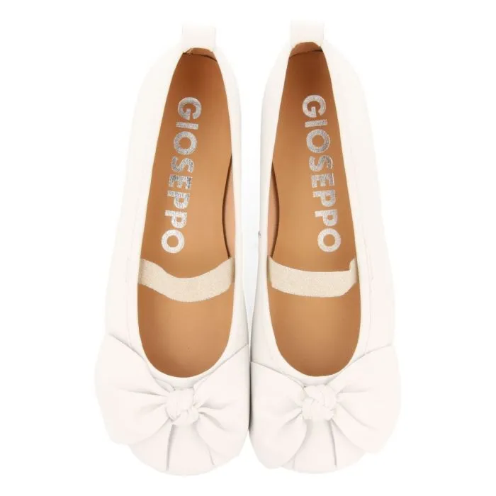 OFF-WHITE SKIN BALLET FLATS WITH BOW FOR GIRL AND BOY TUDY