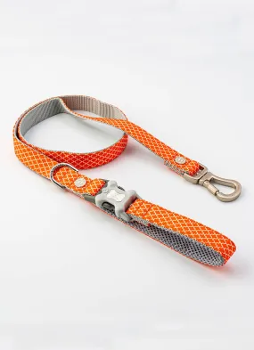 Orange Geometric Fabric Dog Lead